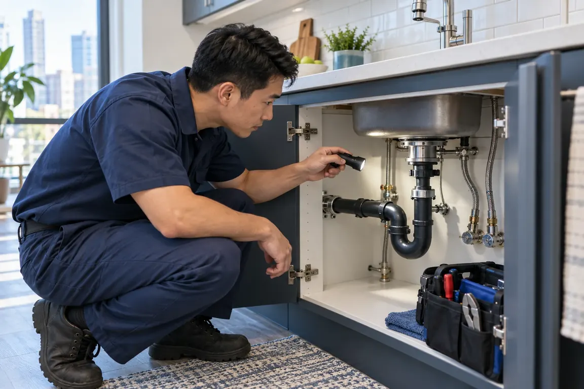 AI-generated plumbing service scene
