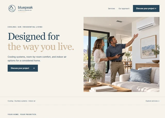 Bluepeak Climate website design concept