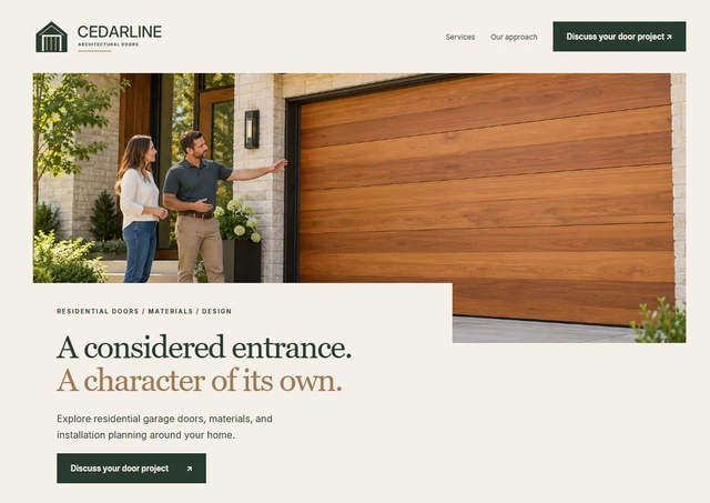 Cedarline Garage Doors website design concept