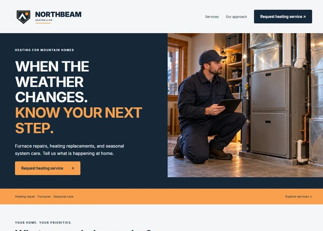 Northbeam Heating & Air website design concept